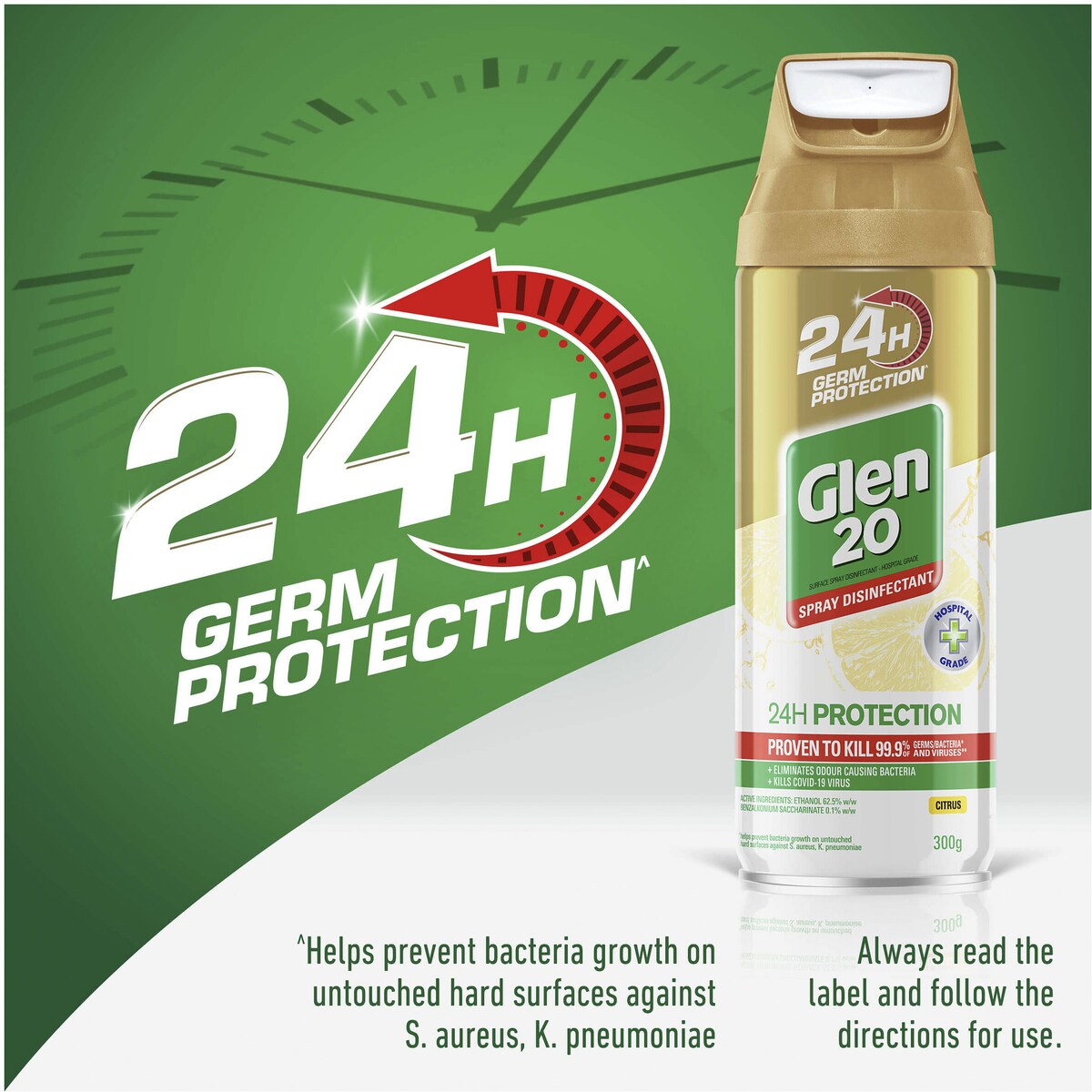 Glen 20 24H Protection Citrus Disinfectant Spray 300g