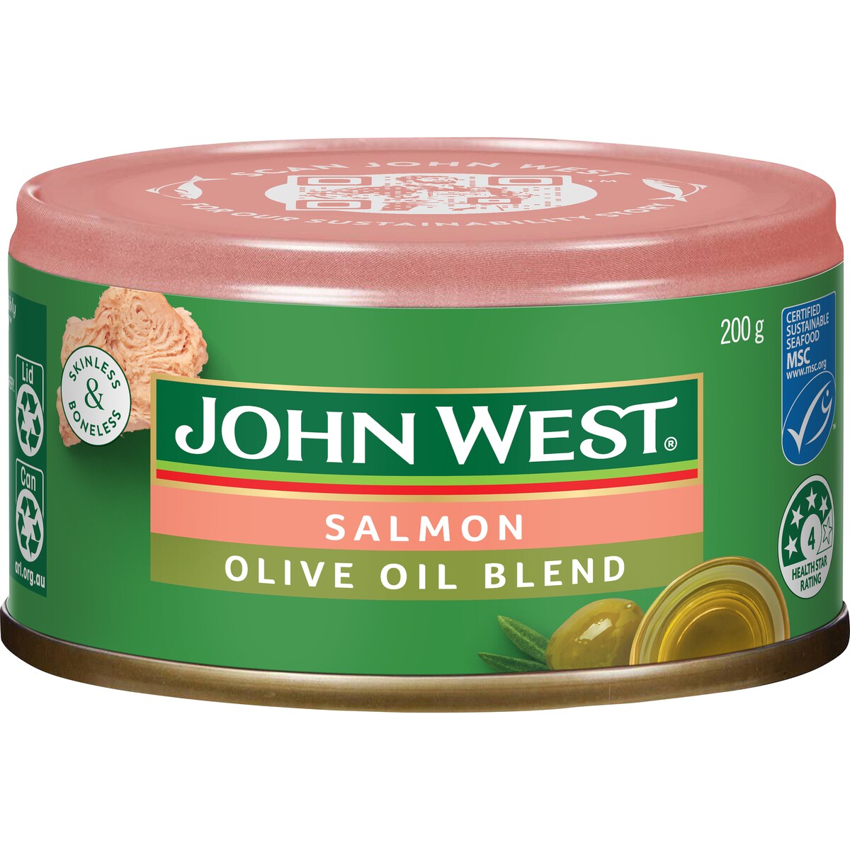 John West Skinless & Boneless Salmon In Olive Oil 200g