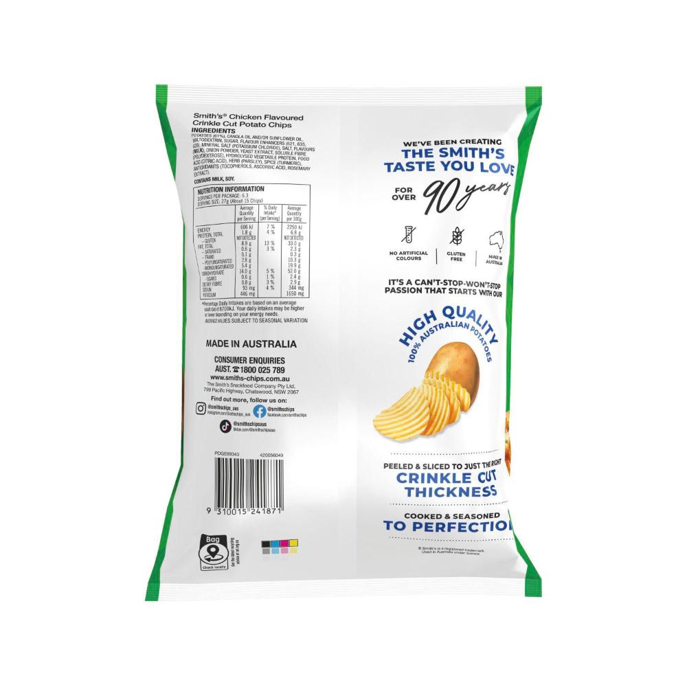 Smith's Crinkle Cut Chicken Potato Chips - 170g
