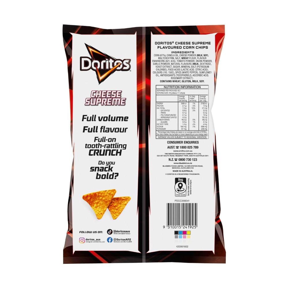 Doritos Corn Chips Supreme Cheese - 170g