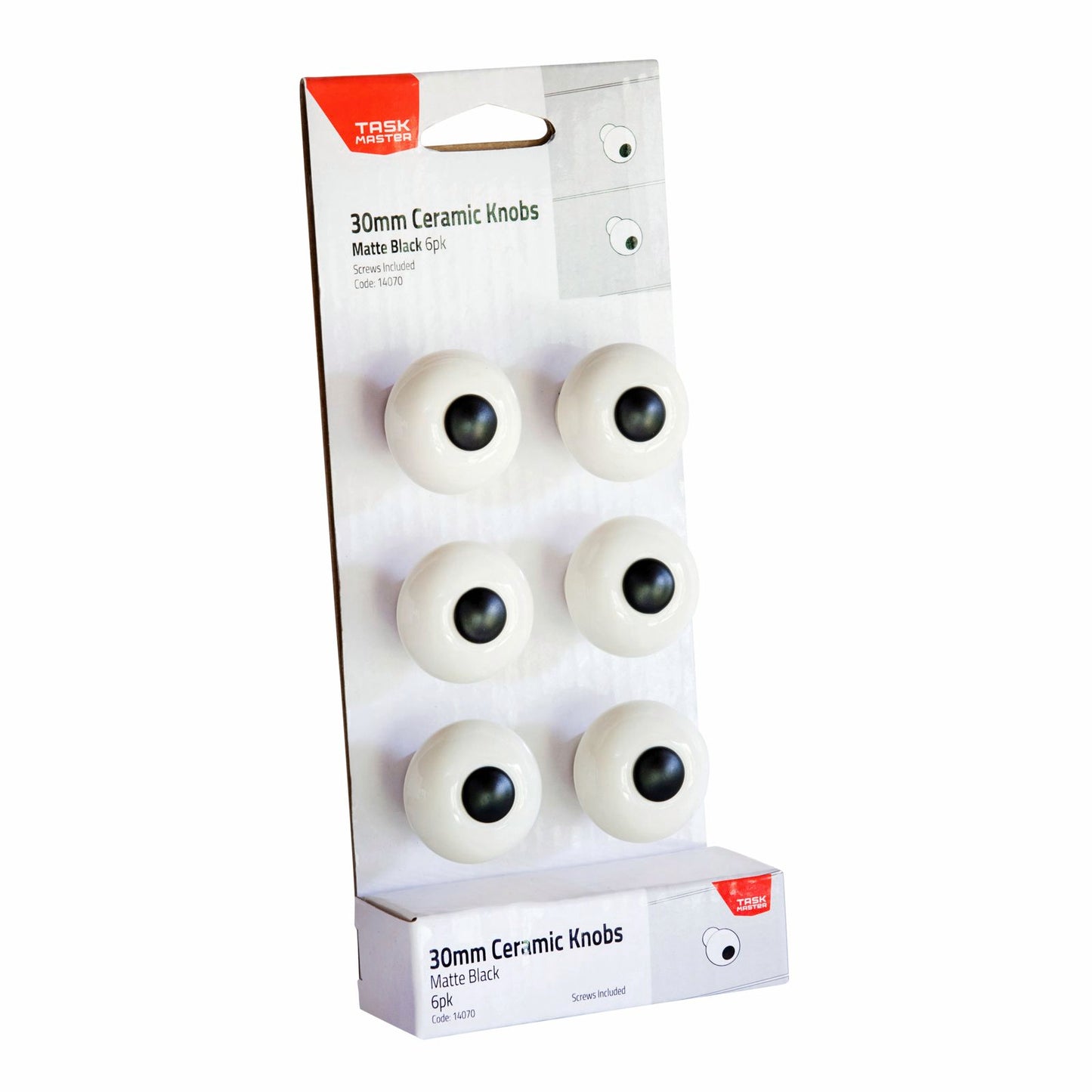 Taskmaster Ceramic Cabinet Knob - 50mm - 6 Pack