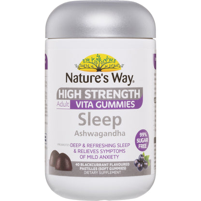Natures Way High Strength Sleep Ashwagandha Adult Vita Gummies 40 pack