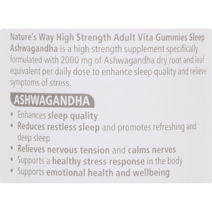 Natures Way High Strength Sleep Ashwagandha Adult Vita Gummies 40 pack