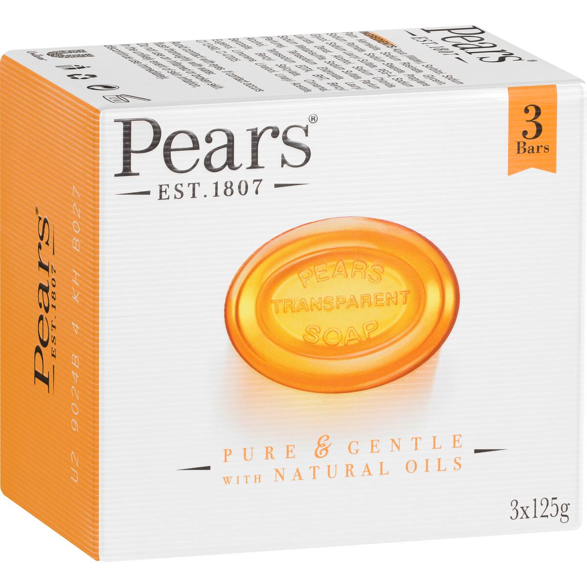 Pears Soap Bar Transparent 125g X 3 Pack