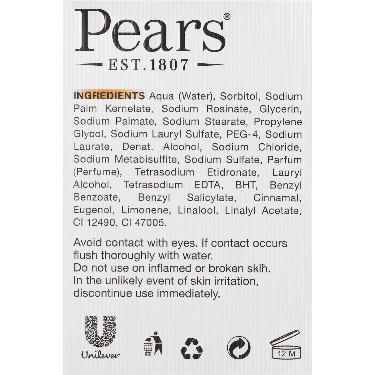 Pears Soap Bar Transparent 125g X 3 Pack