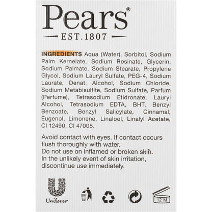 Pears Soap Bar Transparent 125g X 3 Pack