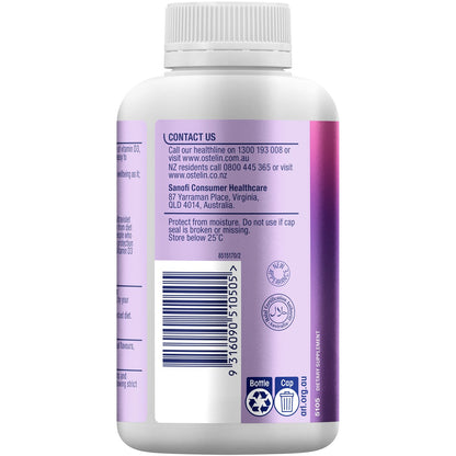Ostelin Vitamin D 1000iu D3 Capsules For Bone Health + Immunity 275 Pack