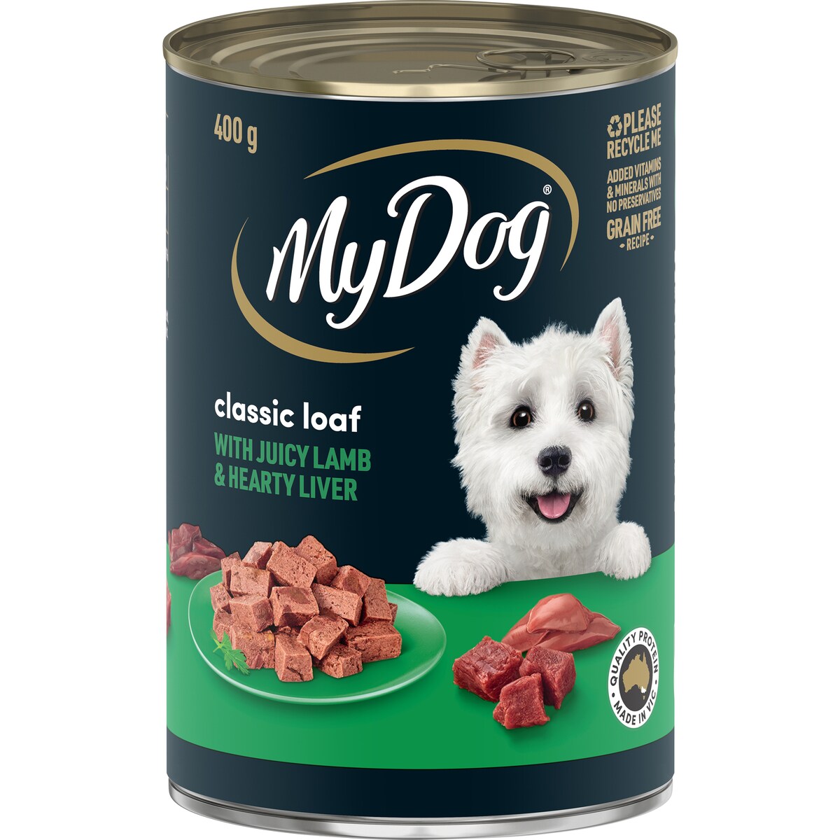 My Dog Adult Wet Dog Food Classic Loaf with Lamb & Liver Can 400g