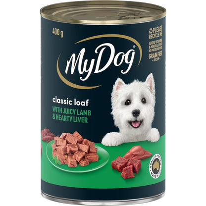 My Dog Adult Wet Dog Food Classic Loaf with Lamb & Liver Can 400g
