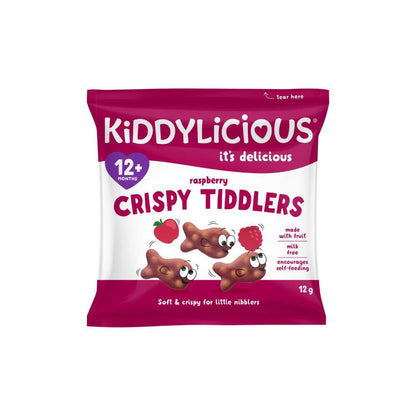 Kiddylicious Raspberry Crispie Tiddlers 12+ Months - 12g