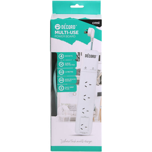 Decord Powerboard 4 Socket 1.2m