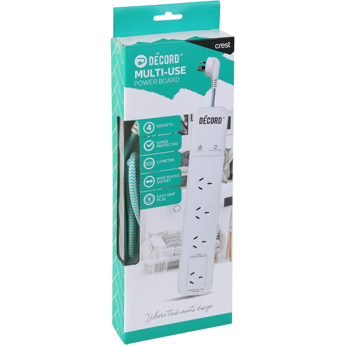 Decord Decord Powerboard 4 Socket 1.2m