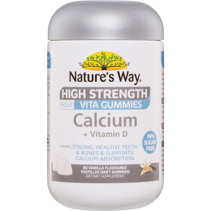 Natures Way High Strength Calcium + Vitamin D Adult Gummies 60 Pack