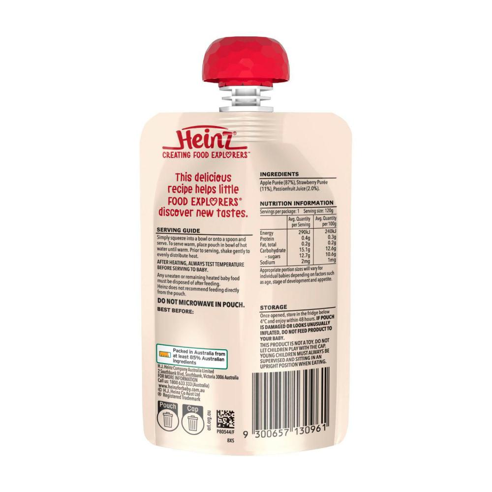 Heinz Apple Strawberry & Passionfruit Baby Food Pouch 8+ Months - 120g