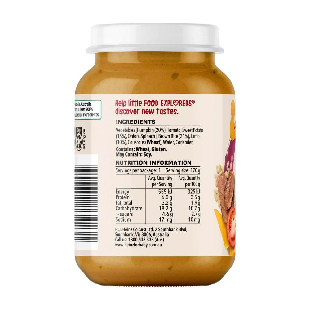Heinz Lamb Pumpkin + Sweet Potato Baby Food Jar 6+ Months - 170g
