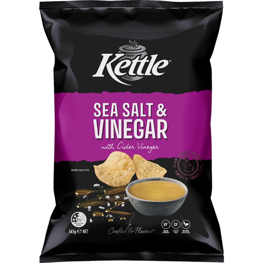 Kettle Sea Salt & Vinegar Potato Chips 165g