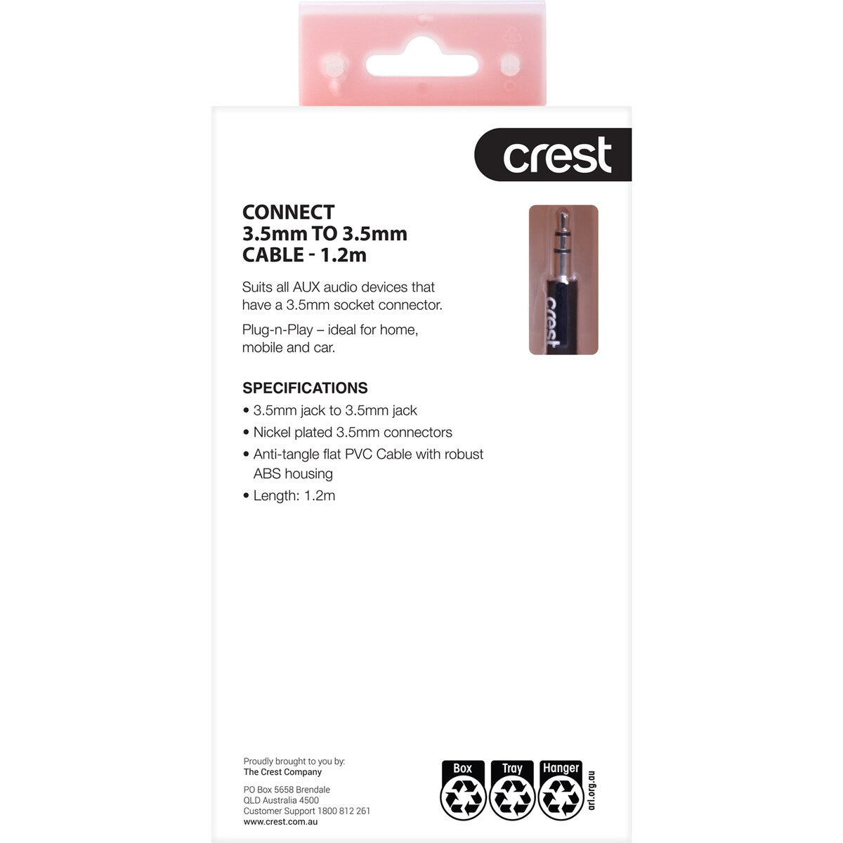 Crest Audio Cable Flat Cable 1 Pack