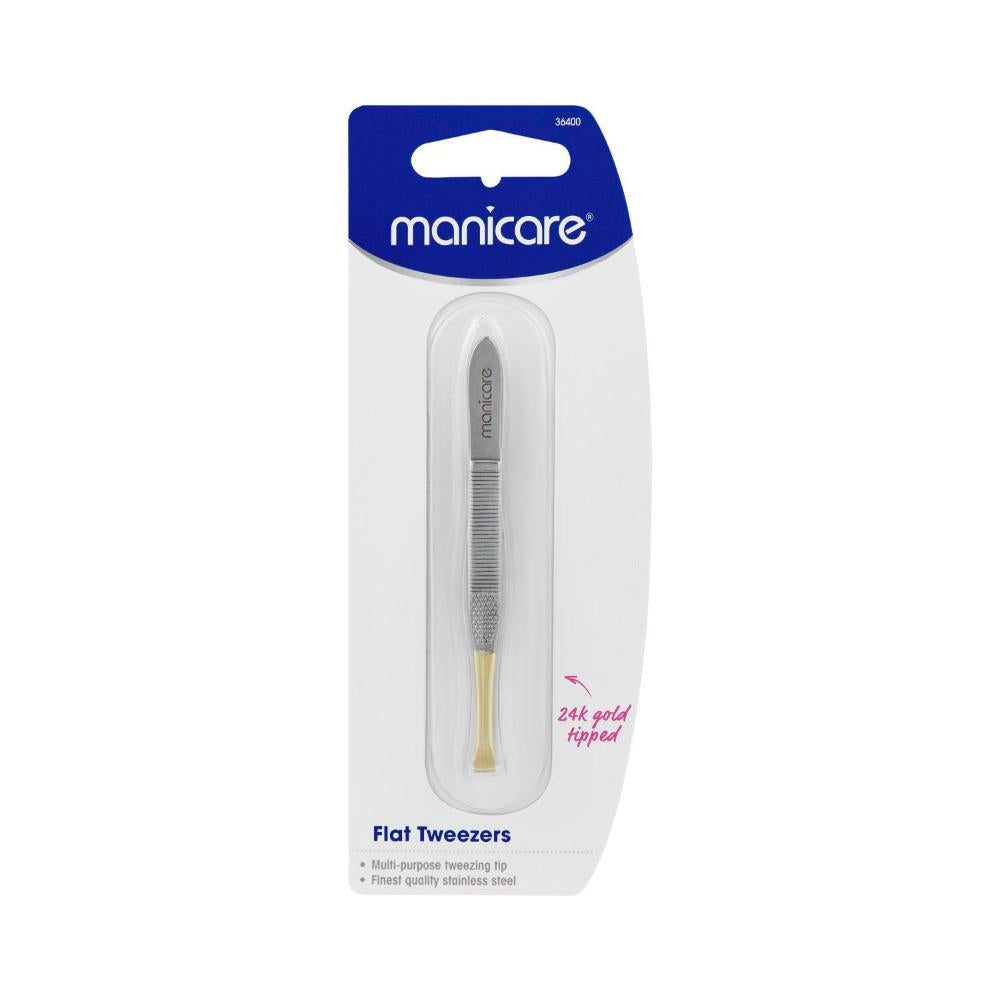 Manicare Gold Tip Flat Tweezer - 1 pack