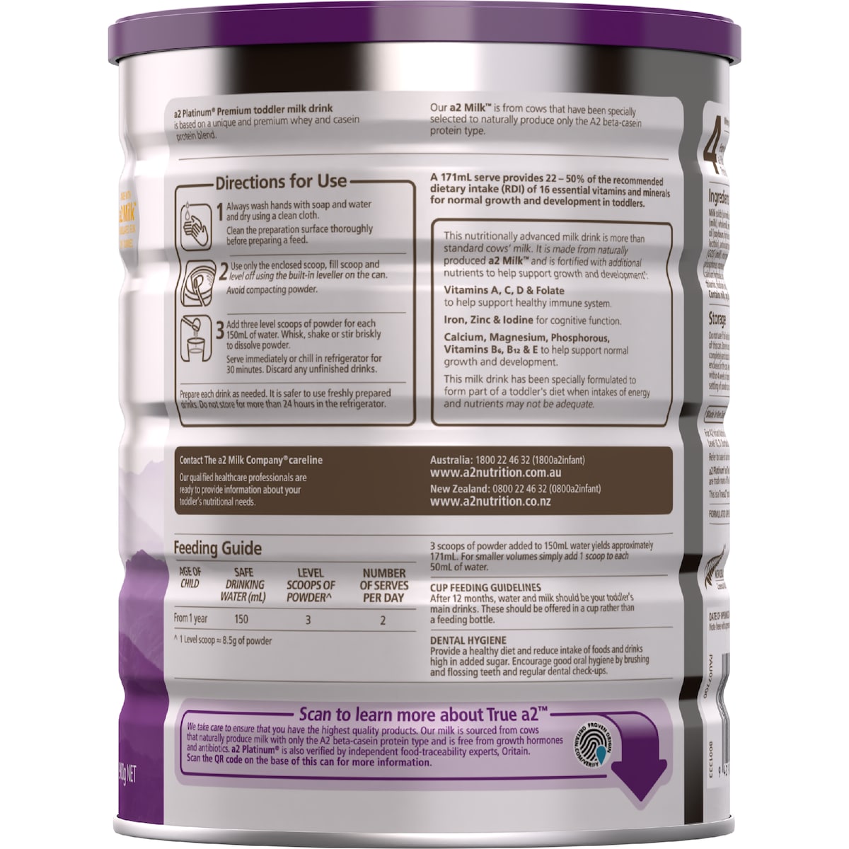 A2 Platinum Premium Toddler Milk Drink Stage 3 900g