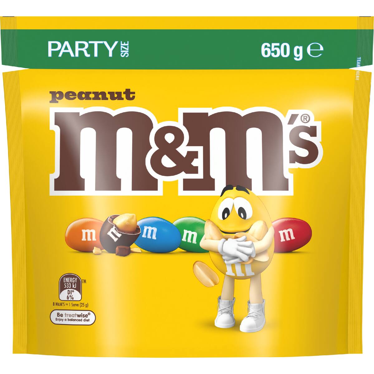M&m's Peanut Milk Chocolate Snack & Share Bag 650g