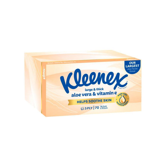 Kleenex 3 Ply Large N Thick Aloe Vera Facial Tissues - 70 pack