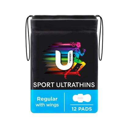 U by Kotex Ultrathin Sport Regular Wings - 12 Pack