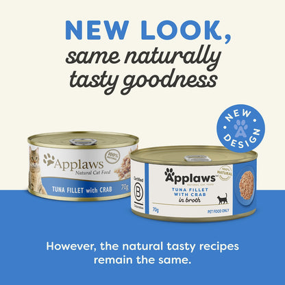 Applaws Tuna Fillet With Crab Wet Cat Food 70g