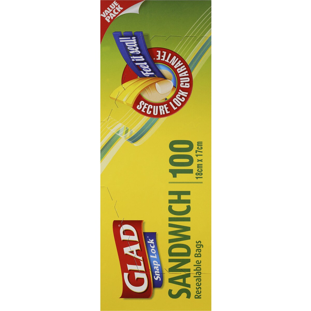 Glad Snaplock Reseal Sandwich Bags 100 pack