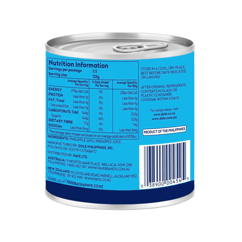 Dole Crushed Pineapple In Juice - 432g