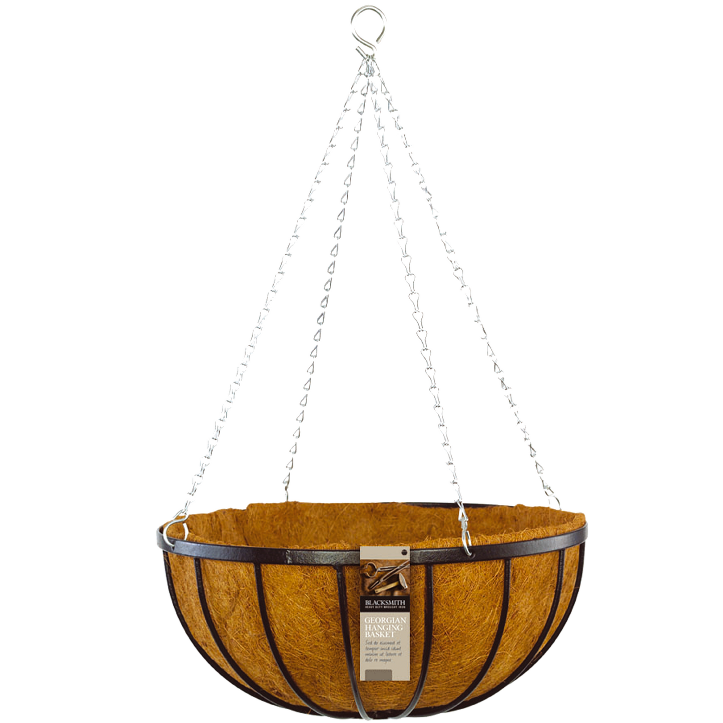 Brunnings 45cm Black Georgian Hanging Basket