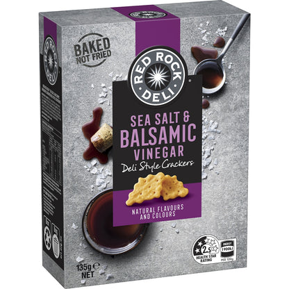 Red Rock Deli Style Crackers Sea Salt & Balsamic Vinegar 135g