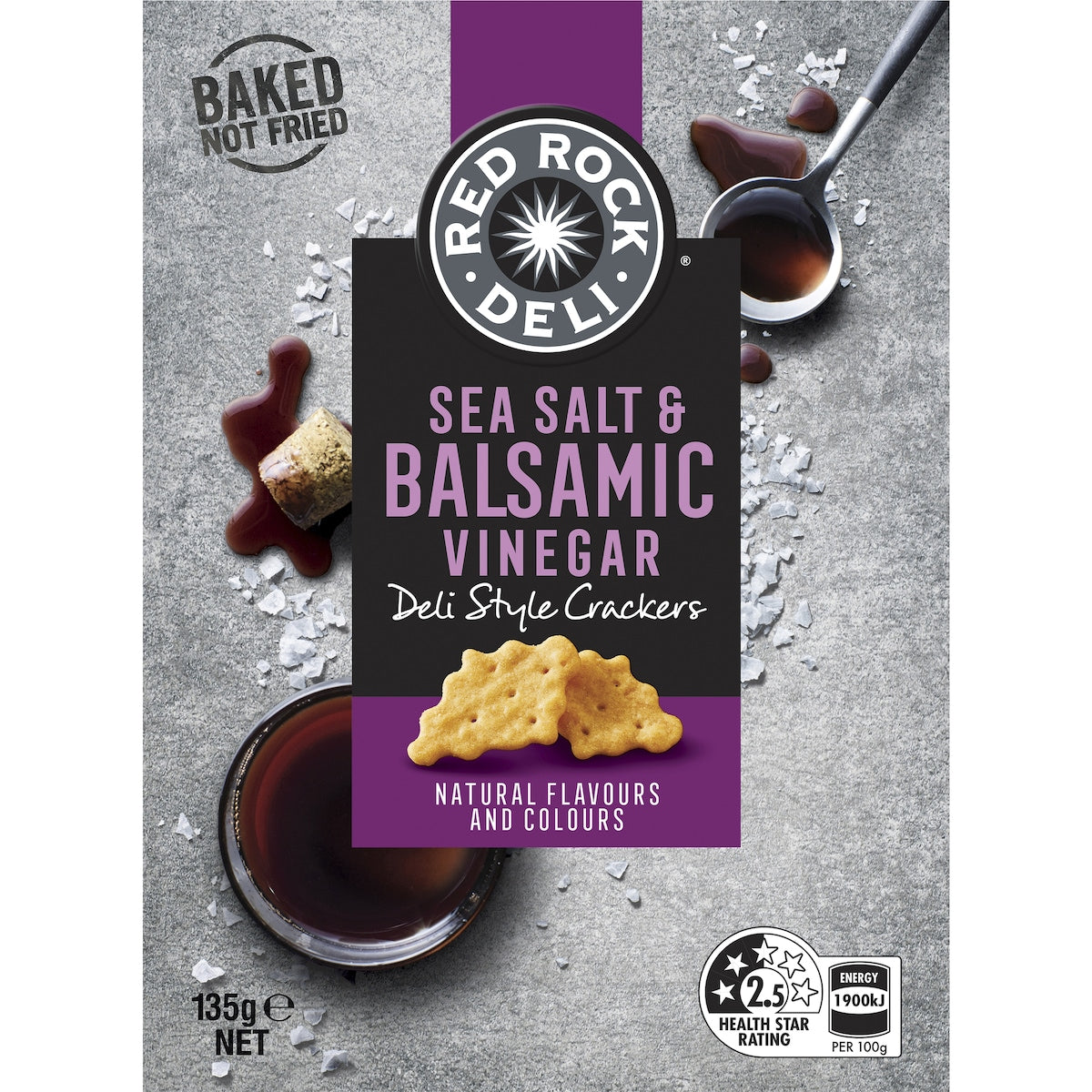 Red Rock Deli Style Crackers Sea Salt & Balsamic Vinegar 135g