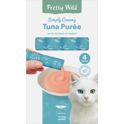 Pretty Wild Creamy Tuna Puree Cat Treats 15g X 4 Pack