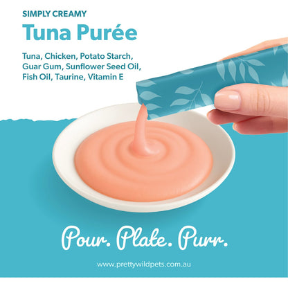 Pretty Wild Creamy Tuna Puree Cat Treats 15g X 4 Pack