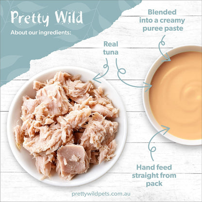 Pretty Wild Creamy Tuna Puree Cat Treats 15g X 4 Pack