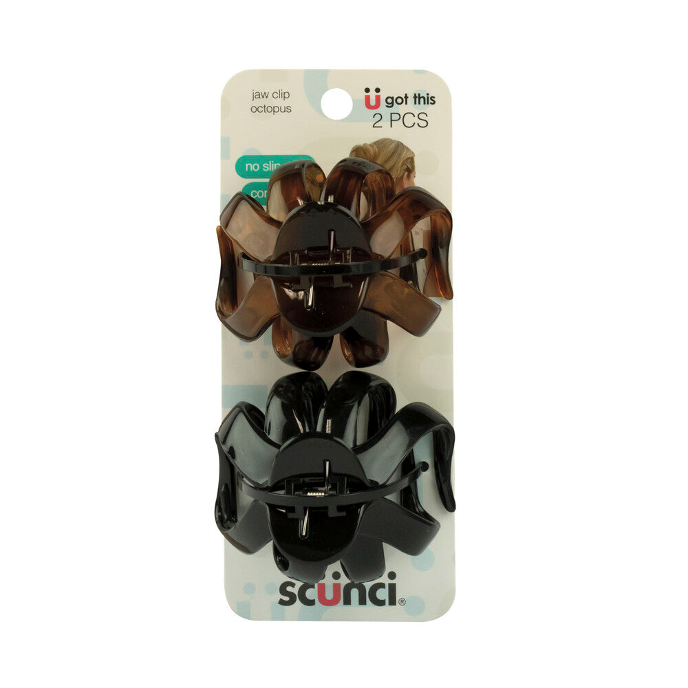 Scunci No Slip Grip Octopus Clips - 2 Pack