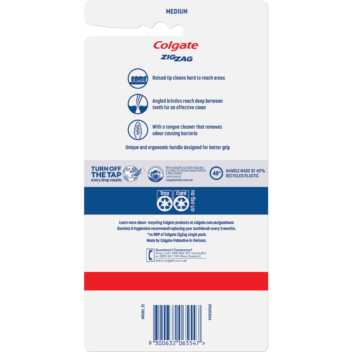 Colgate Toothbrush Zig Zag Medium Daily Clean Value 6 Pack