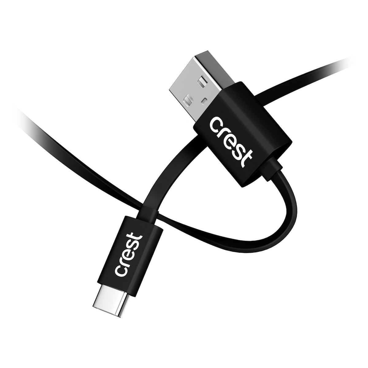 Crest Usb C To Usb A Flat Cable Black 1.2m Each