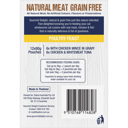 Gourmet Delight Cat Food Poultry Feast 12 Pack 960g