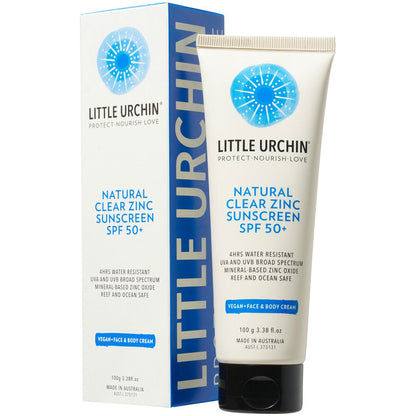 Little Urchin Natural Clear Zinc Sunscreen 100g