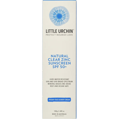 Little Urchin Spf 50 Natural Clear Zinc Sunscreen 100g