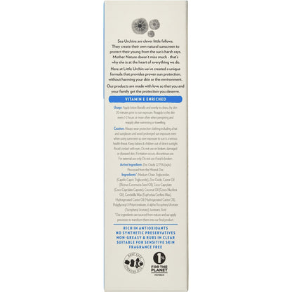 Little Urchin Spf 50 Natural Clear Zinc Sunscreen 100g
