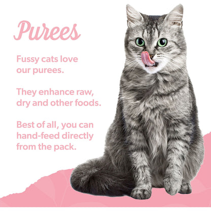 Pretty Wild Creamy Salmon & Chicken Puree Cat Treats 15g X 4 Pack