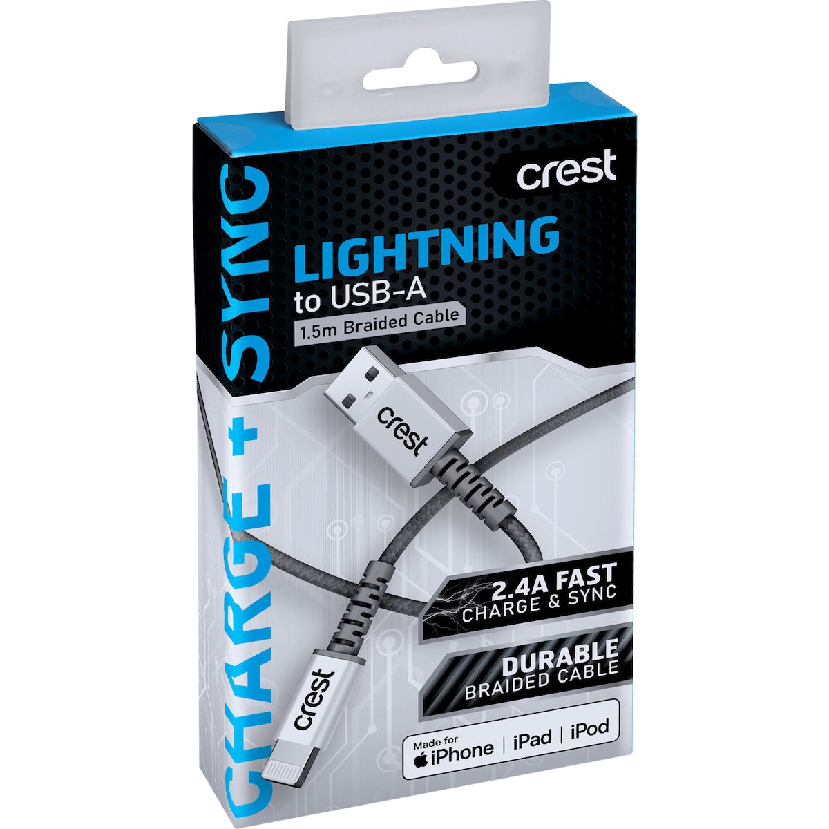 Crest Lightning To Usb-a Braided Cable 1.5m