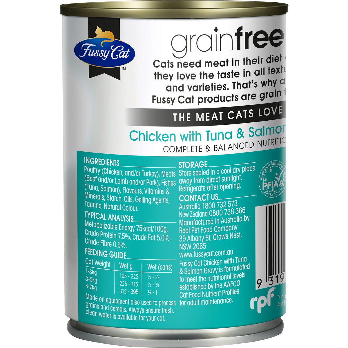 Fussy Cat Grain Free Adult Wet Cat Food Chicken, Tuna & Salmon Gravy 400g