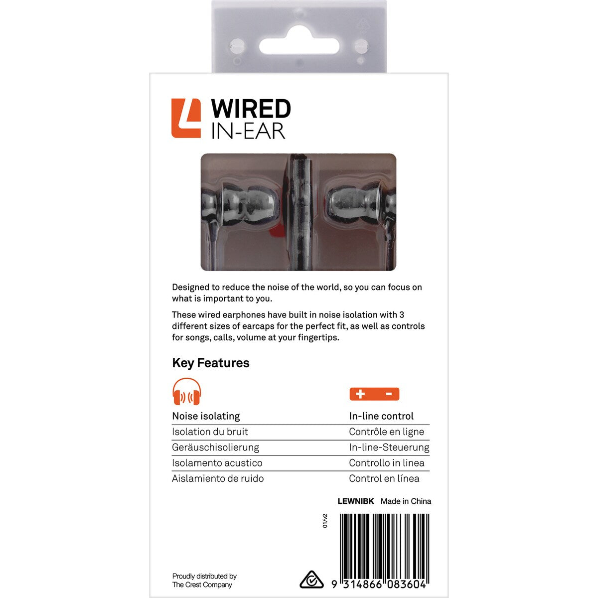 Liquid Ears Noise Free Wired In-ear Earphones Assorted Each