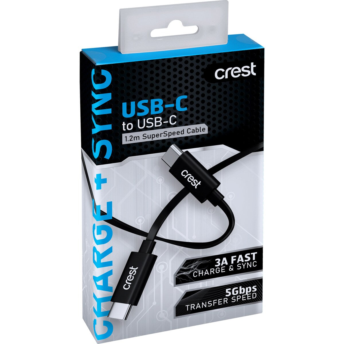 Crest Usb-c To Usb-c 1.2m Superspeed Cable Each