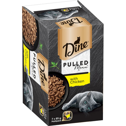 Dine Pulled Menu Adult Wet Cat Food With Chicken Trays 85g X 7 Pack