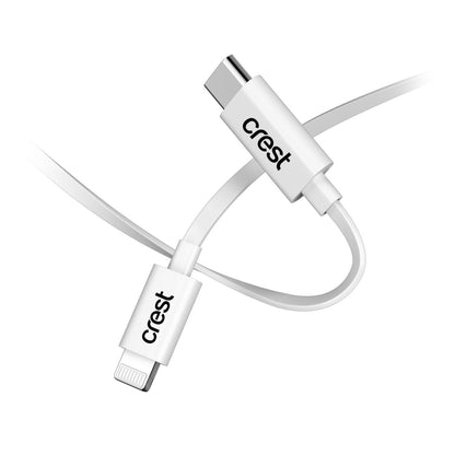 Crest Lightning To Usb-c 1.5m Flat Cable Each