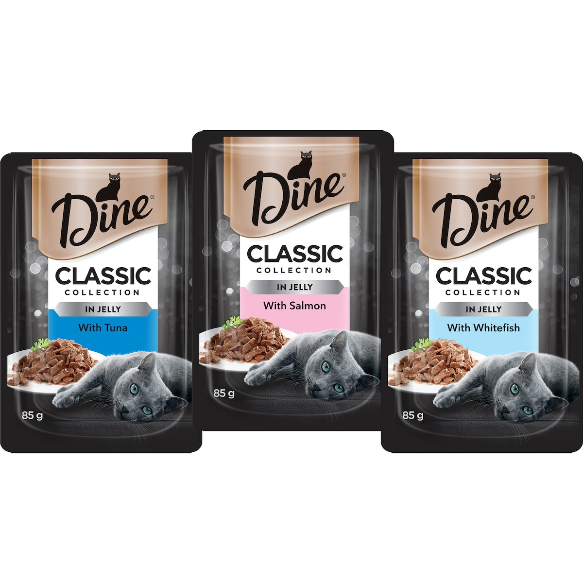 Dine Adult Wet Cat Food In Jelly Fish Selection 85g X 12 Pack
